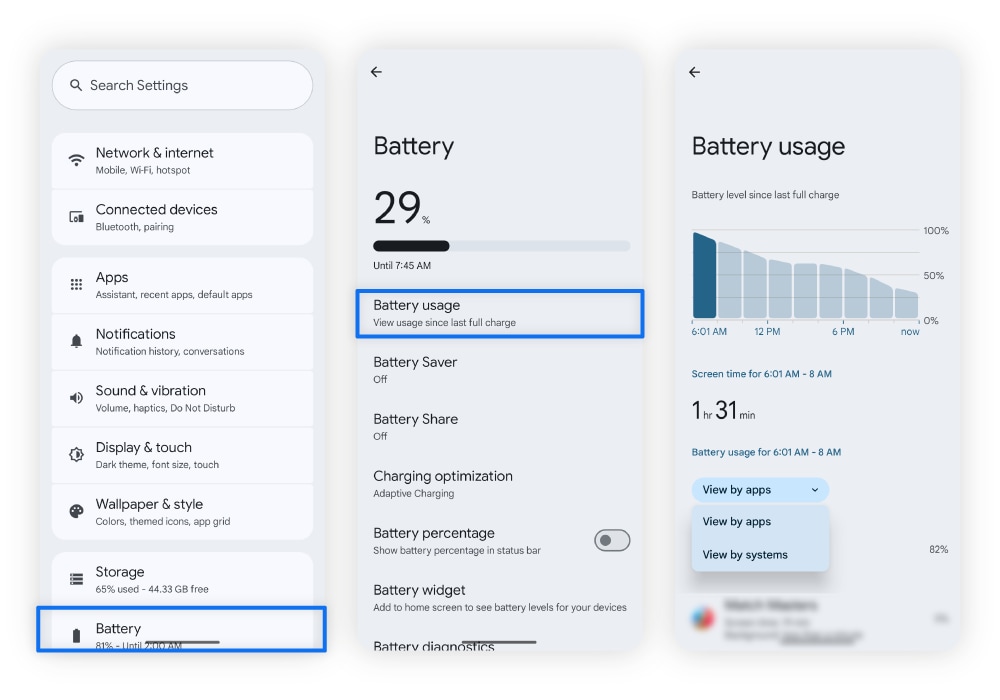 How to check your battery usage on Android phones.